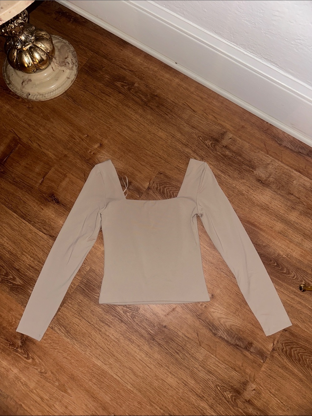 Aritzia Square Neck Contour Long Sleeve Top - Nude